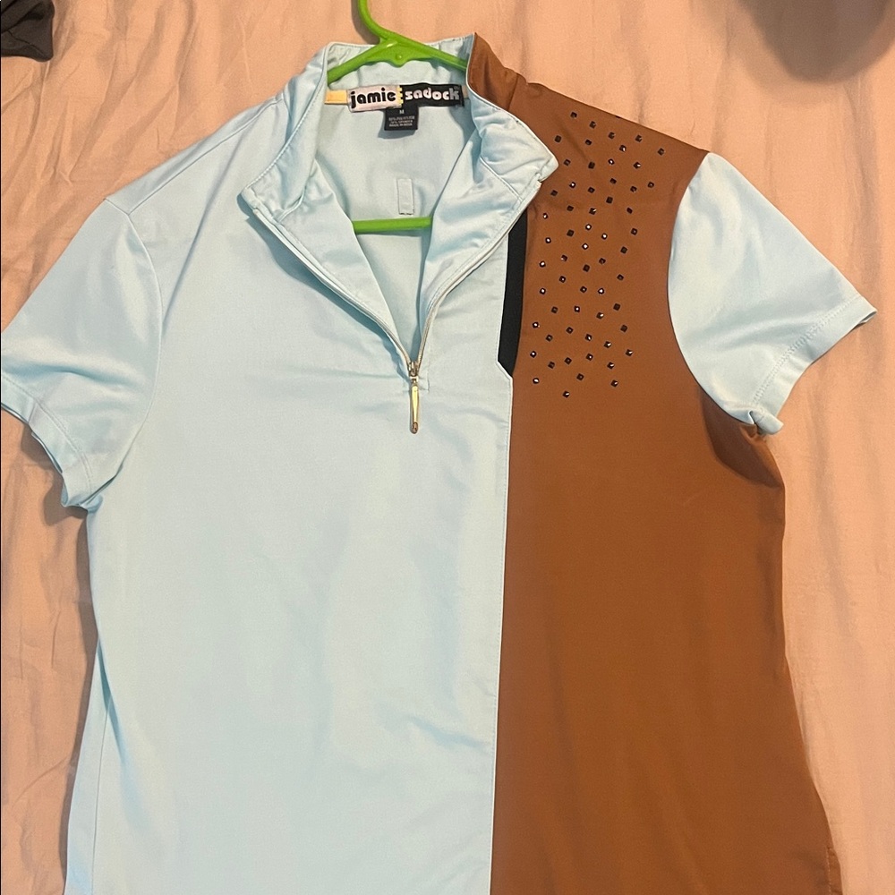 Jamie Sadock Sky Blue and Chestnut Polo